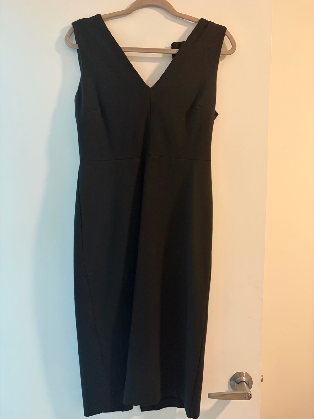 Banana Republic Black V-Neck Midi Sheath Dress